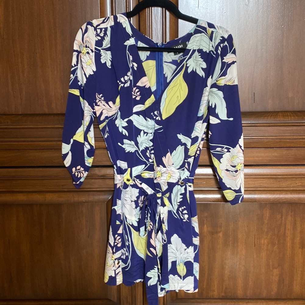 Yumi Kim 100% silk floral romper jumpsuit size small
